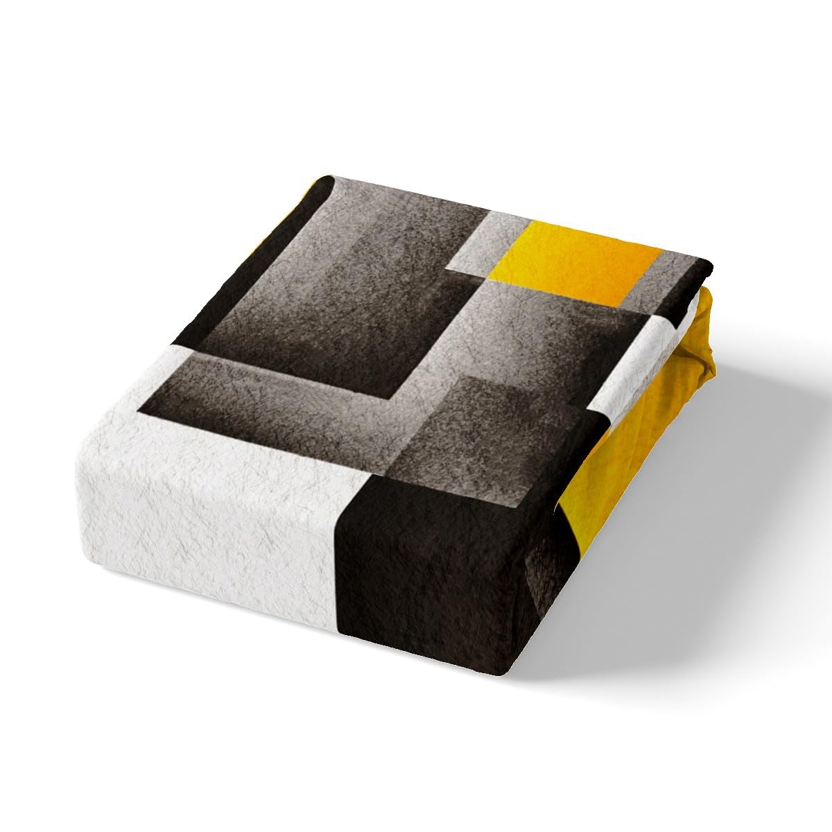 Yellow Grey Black Buffalo Check Bedding Set Single Size Kids Geometric Comforter Cover Set for Boys Duvet Cover Breathable Plaid Modern Abstract Art Bedspread Cover Room Decor Quilt Cover - Image 4