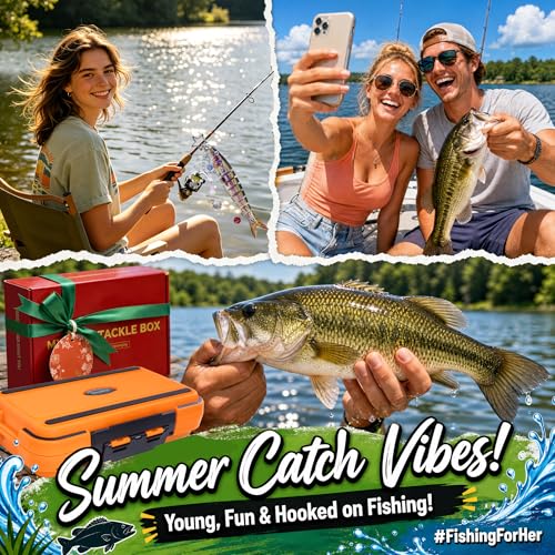 Image of Portable Tackle Box with Tackle Included - 86 Pcs Fishing Lures Kit /Soft Baits /Accessories Set- Ideal Gift for Women Girls Female Anglers Beginners to Advanced, Freshwater Saltwater Bass Trout