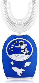 Ziliny Kids U Shaped Electric Toothbrush, Kids Automatic Timer Tooth Brush Ultrasonic Automatic Toothbrushes with 3 Cleaning Modes, Waterproof Auto Toothbrush for Children Toddler (Dark Blue,Age 8-15)
