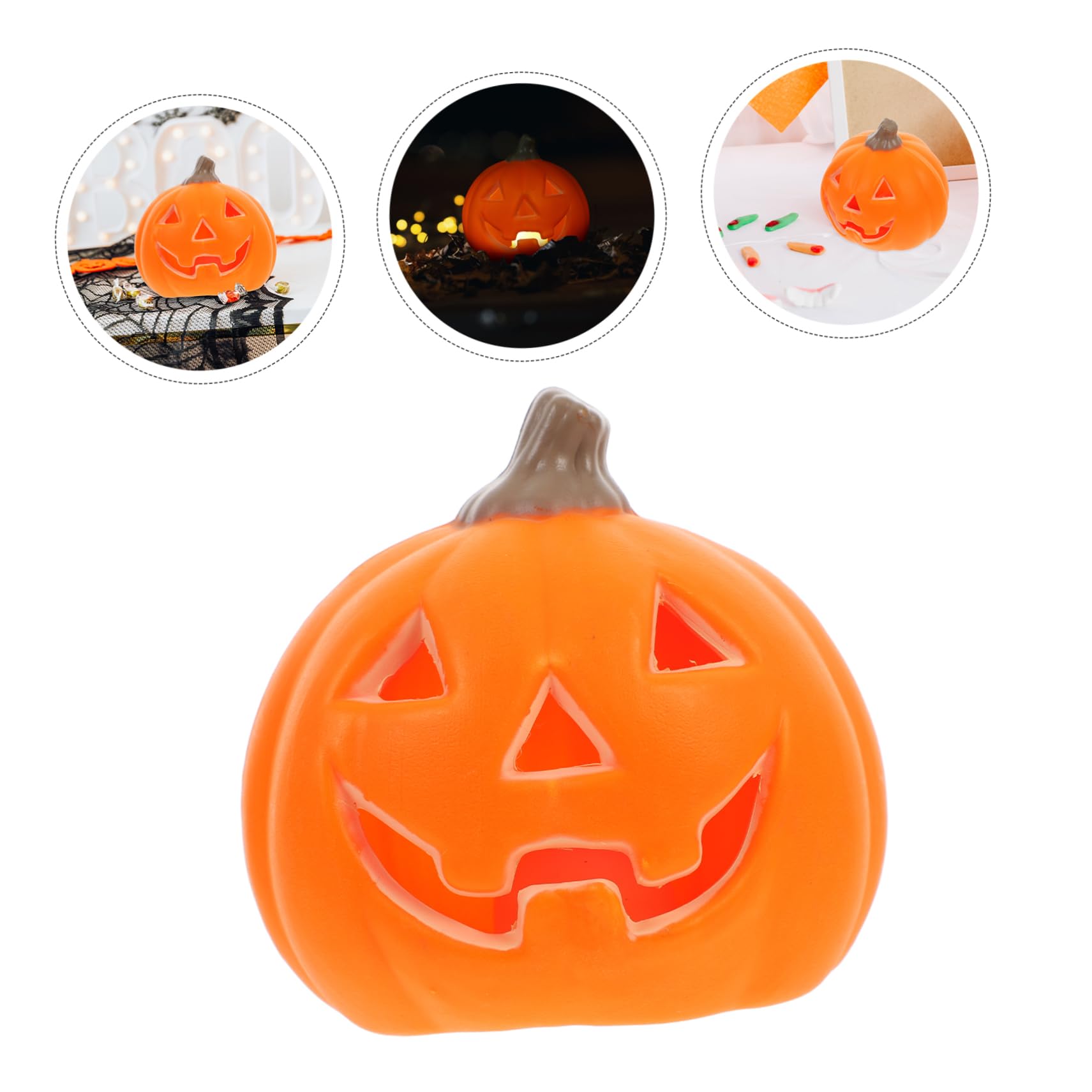 PRETYZOOM Halloween Pumpkin Lamp Decor Glow The Dark Festival Pumpkin Statue for Indoor Outdoor Home Decoration for Halloween Parties Events Pe Material