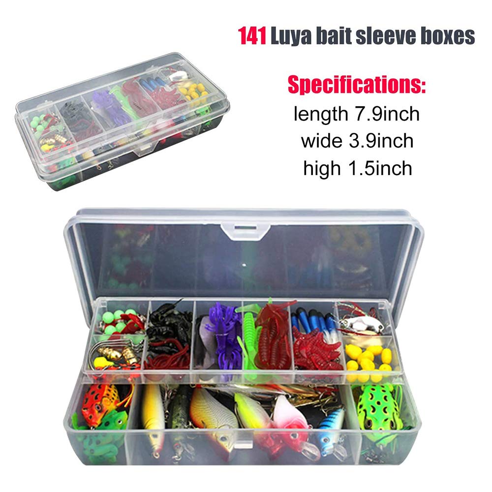 Alriedy Kit Da Pesca 187 Pezzi Professionale - Esca Per Acqua Dolce E Salata, UV Resistant, Ganci Acciaio Inox, Scatola Impermeabile IPX4