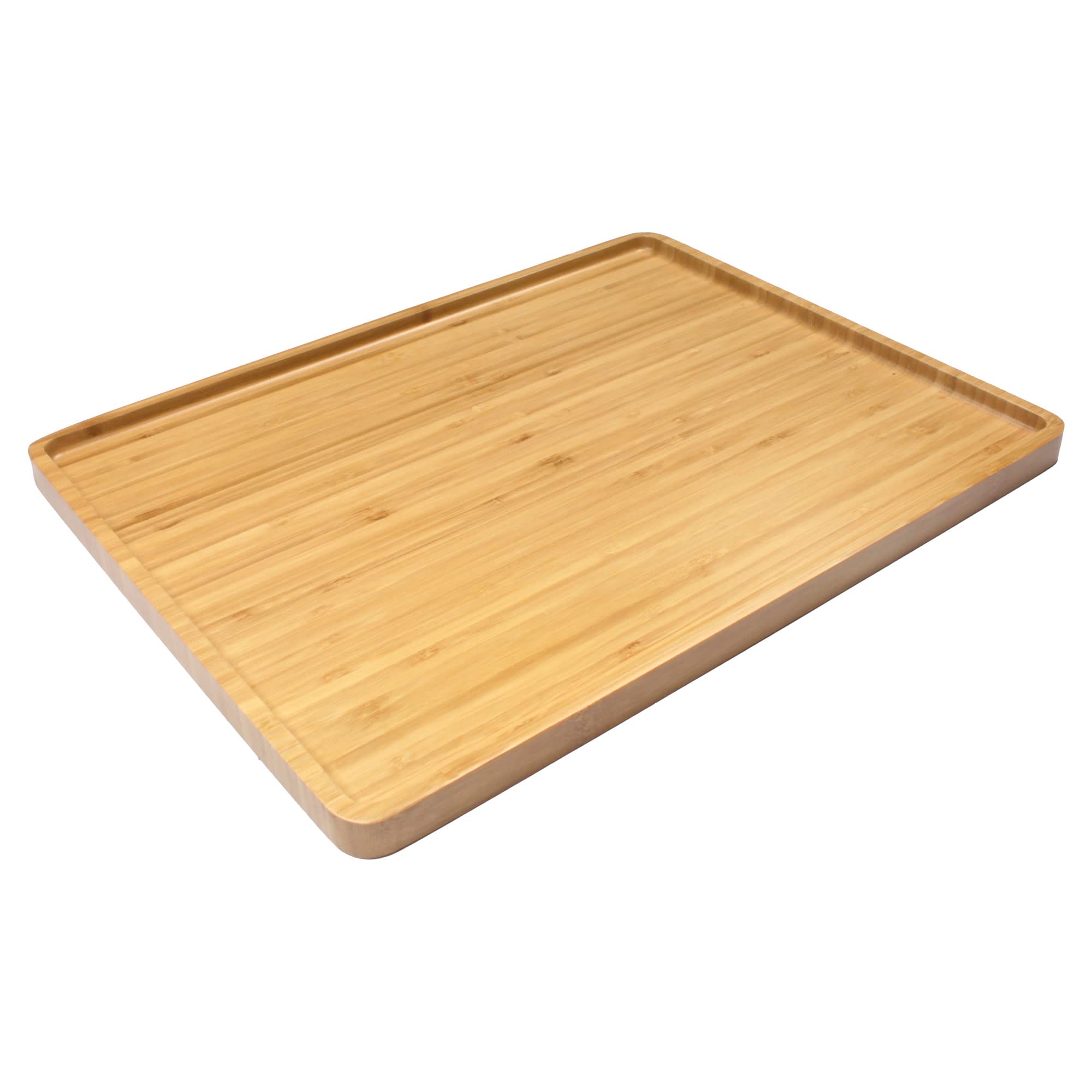 Plateau de service en bambou bio - 43,2 x 33 x 1,9 cm - Bords arrondis - 1 pièce