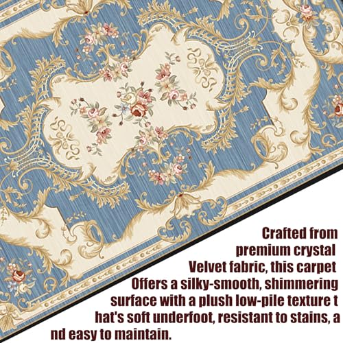 Alfombra lavable suave de estilo vintage 105 x 140 cm resistente para pasillos 5