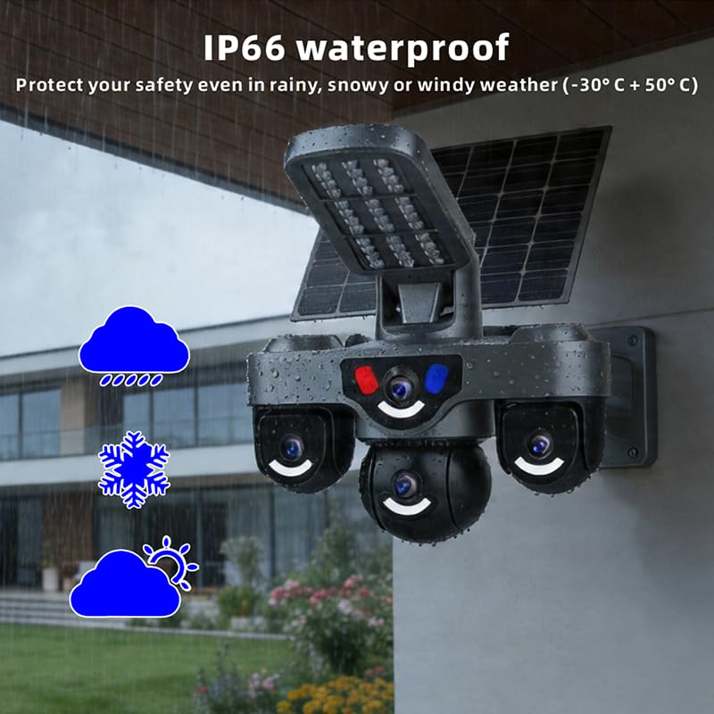 Image of AOV Solar CCTV with Continuous Recording (24 * 7) 4G SIM Security Camera Outdoor Use | Tripple Lens 4+4+4mp | 2-Way Talk | Night Vision |360 Degree | Waterproof Surveillance Camera|AOV Model