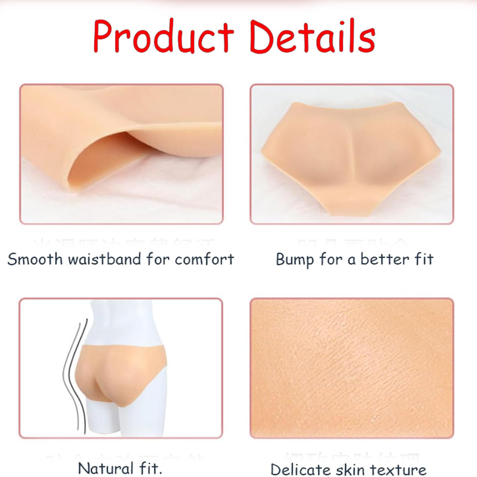 Silikonowe ochraniacze na pośladki wzmacniające buttock - obfite buttocks silikonowe wyściełane spodnie hip - dla kobiet Shapewear