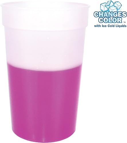 Miniatura 4 de Copas de estadio que cambian de color, plástico duradero, sin BPA, apto para lavavajillas, ideal para eventos al aire libre, juego de 12 (surtido