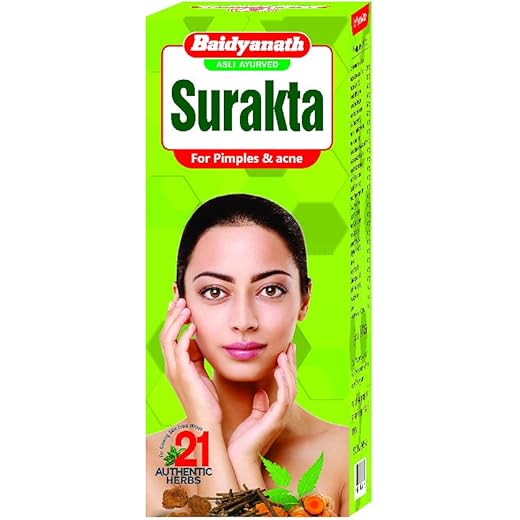 Baidyanath Surakta Acne Syrup - 450ml x 2 Pack 450 ml