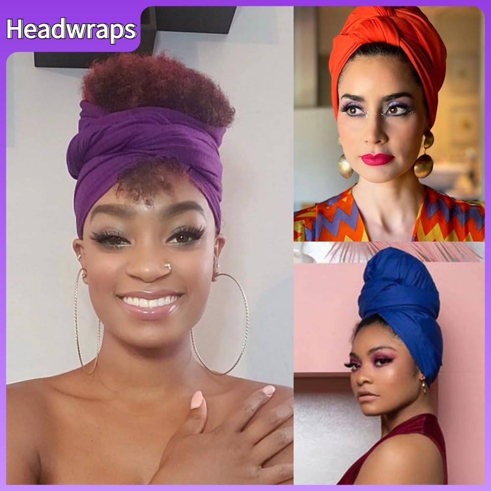 Head Wraps for Women Headwraps Long Hijabs Scarf Large Headscarf Tie Hair Wrap - Image 5