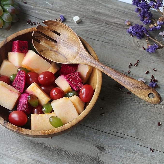 ZIF 6 Piece Wooden Spoons for Cooking - Smooth Finish Teak Wooden Utensils for Cooking - Soft Comfortable Grip Wood Spoons for Cooking - Non-Stick Wooden Cooking Utensils - Wooden Spoon Sets, Medium