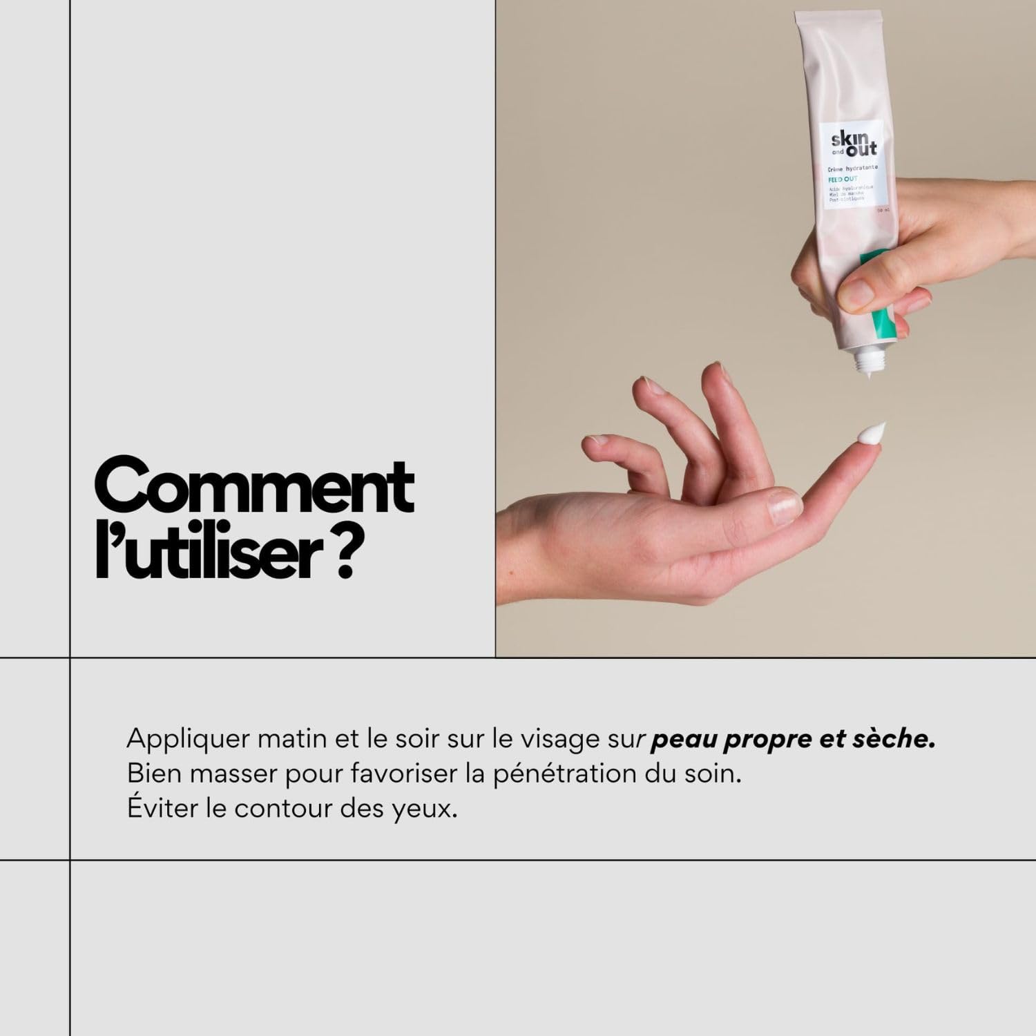 Skin & Out – Crème Hydratante Peaux Mixtes à Grasses – 99% d’Origine Naturelle – Hydrate, Apaise les boutons, Régule le Sébum – Fini non gras
