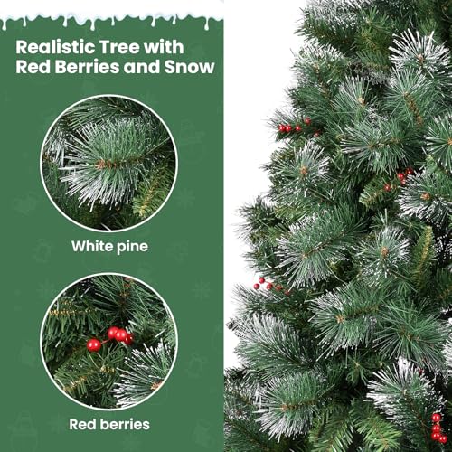 Árbol de Navidad artificial de 165cm de fácil montaje en 3 partes con base 4