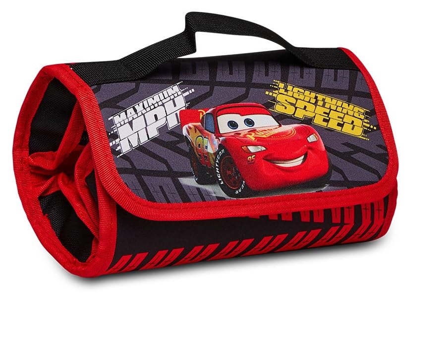 Seven Estuche Escolar Rollo 1 Compartimientos – Cars GUARDERÍA, Rojo - con Material Incluido: 30 Rotuladores – Gran Capacidad para Niños y Niñas