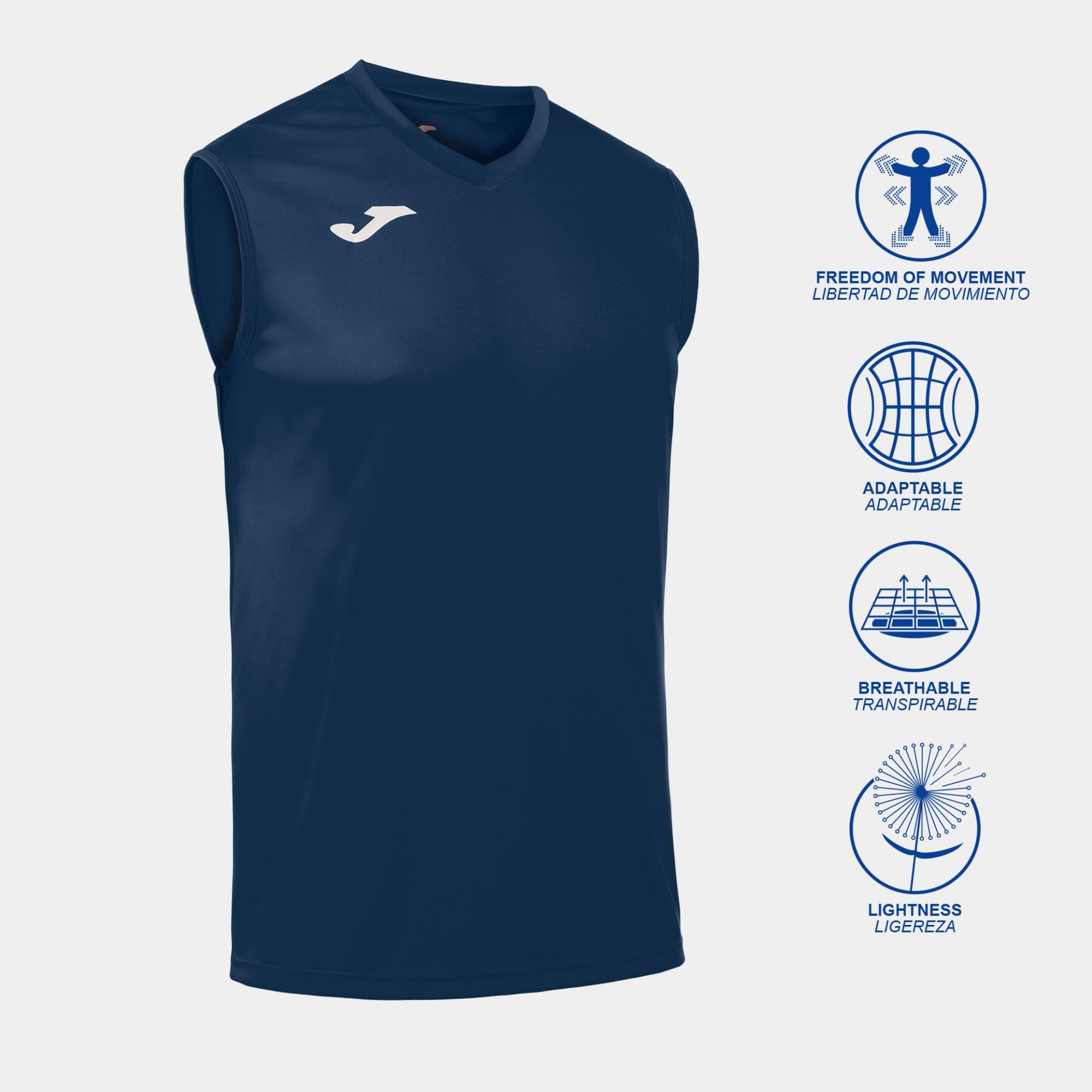 Joma - Camiseta Deportiva Sin Mangas Hombre , 6XS - 3XL - Transpirable y Secado Rápido - Combi