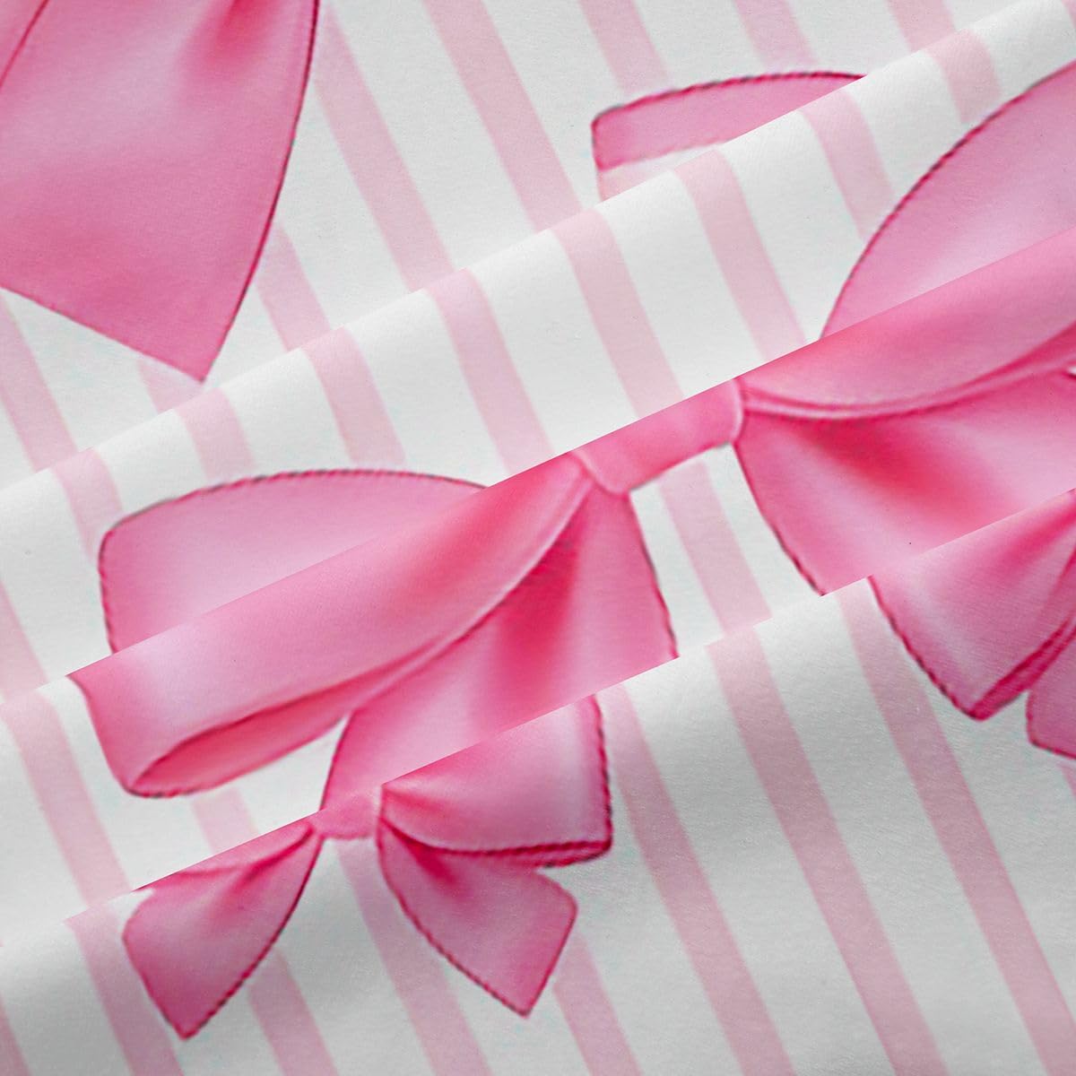 Homemissing Cortinas opacas de satén con lazo de princesa para dormitorio, sala de estar, lazo rosa, cortinas opacas Kawaii Coquette para oscurecer la habitación, 2 paneles de 66 pulgadas de ancho x