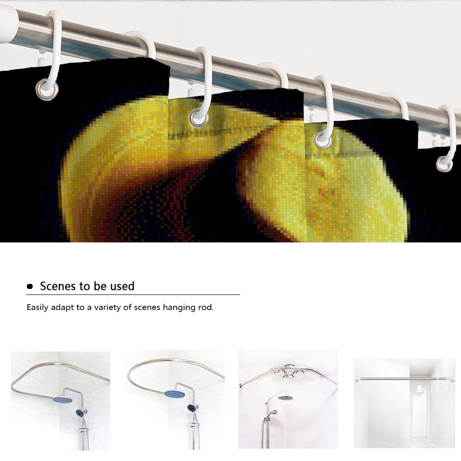 Tende da doccia in arte moderna per l'arredamento del bagno cappello giallo ragazza immagine Tende doccia Hotel Rv Spa nero impermeabile tessuto doccia tende da doccia 200x200cm