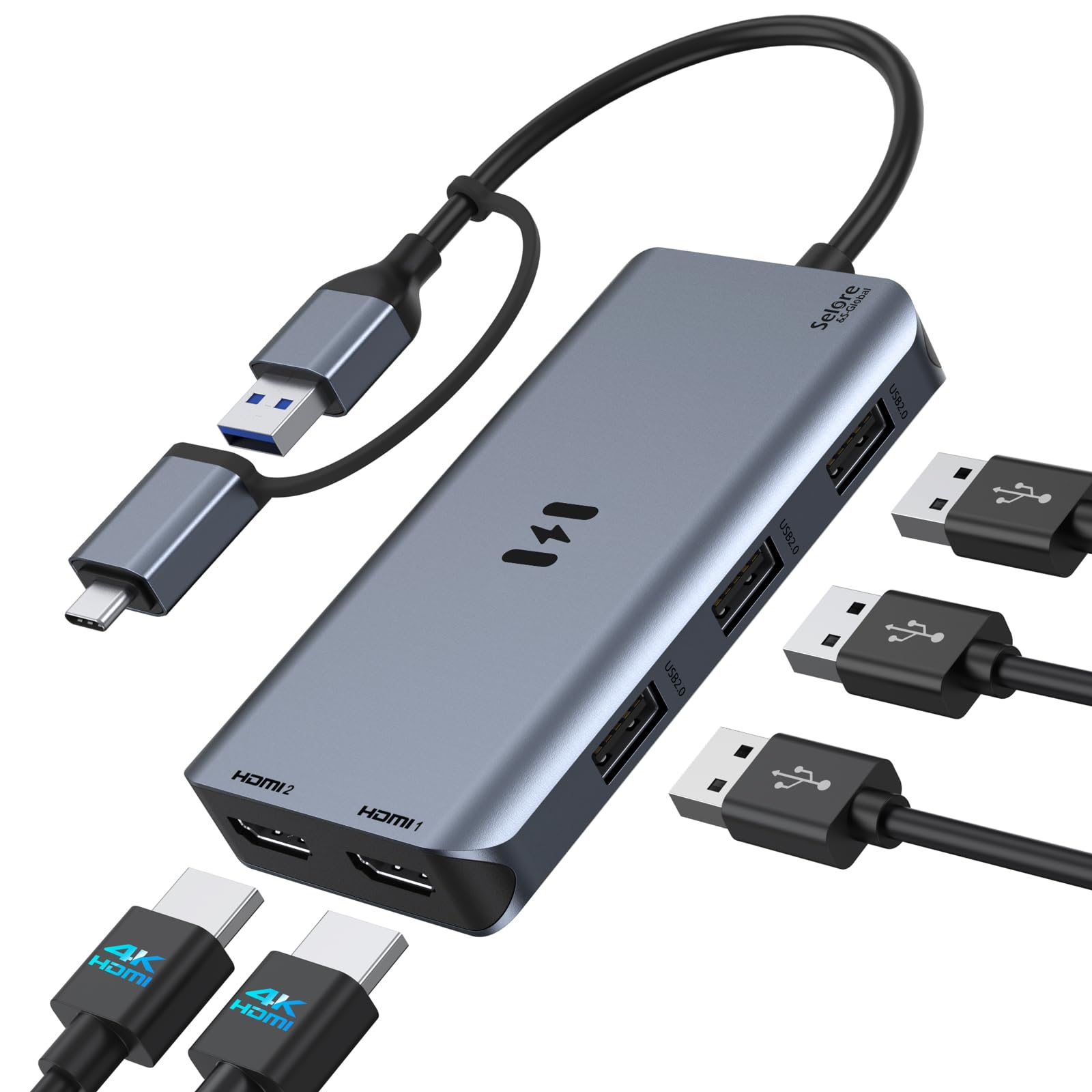 Sponsored Ad – USB 3.0 Docking Station, HDMI Splitter Extended Display Dual HDMI Adapter USBC Laptop Universal USB Docking Station with 2 Hdmi Dual Monitor Dock for M1 M2 MacBook Pro/Air, Microsoft, Dell, HP