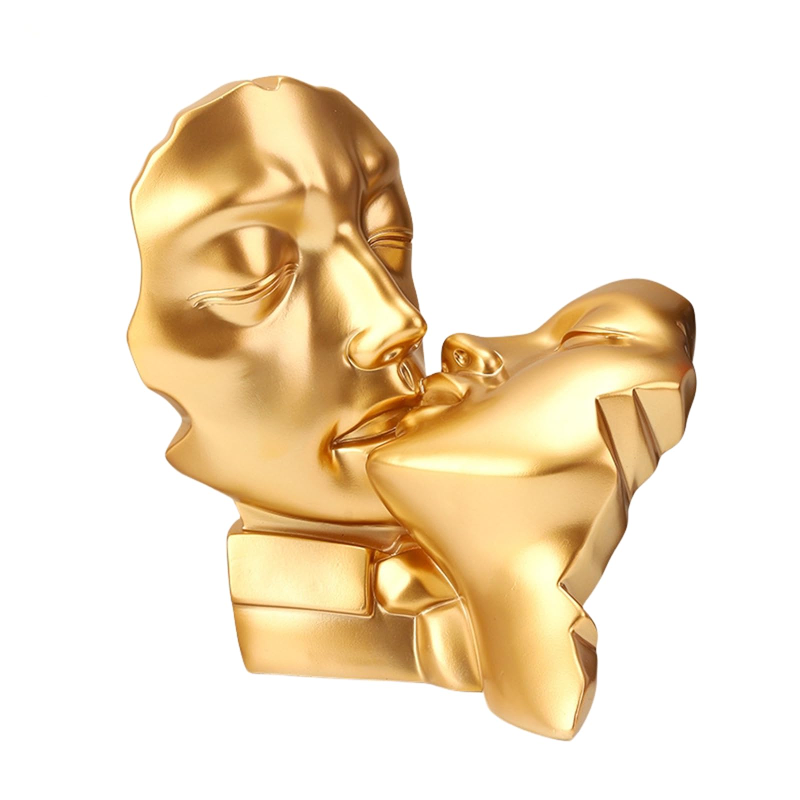 Zyqixluk Gold Romantic Kissing Couple Statue,Resin Home Decoration Sculpture,Couple Art Statue Sculpture, Wedding H8.7 Inch,