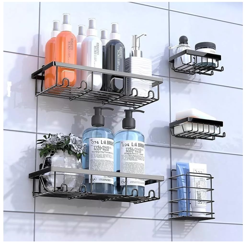 Shower Caddy Adhesive Shower Organizer for Bathroom Storage Kitchen 5 Pack Set