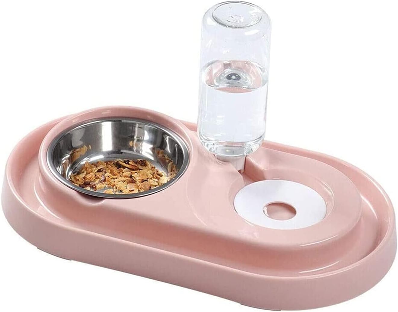 Pet Water Dispenser Station Auto Replenish Gravity Waterer Drinking Fountain Bottle Bowl Dish Portable Stand for Small Dog Cat Animal