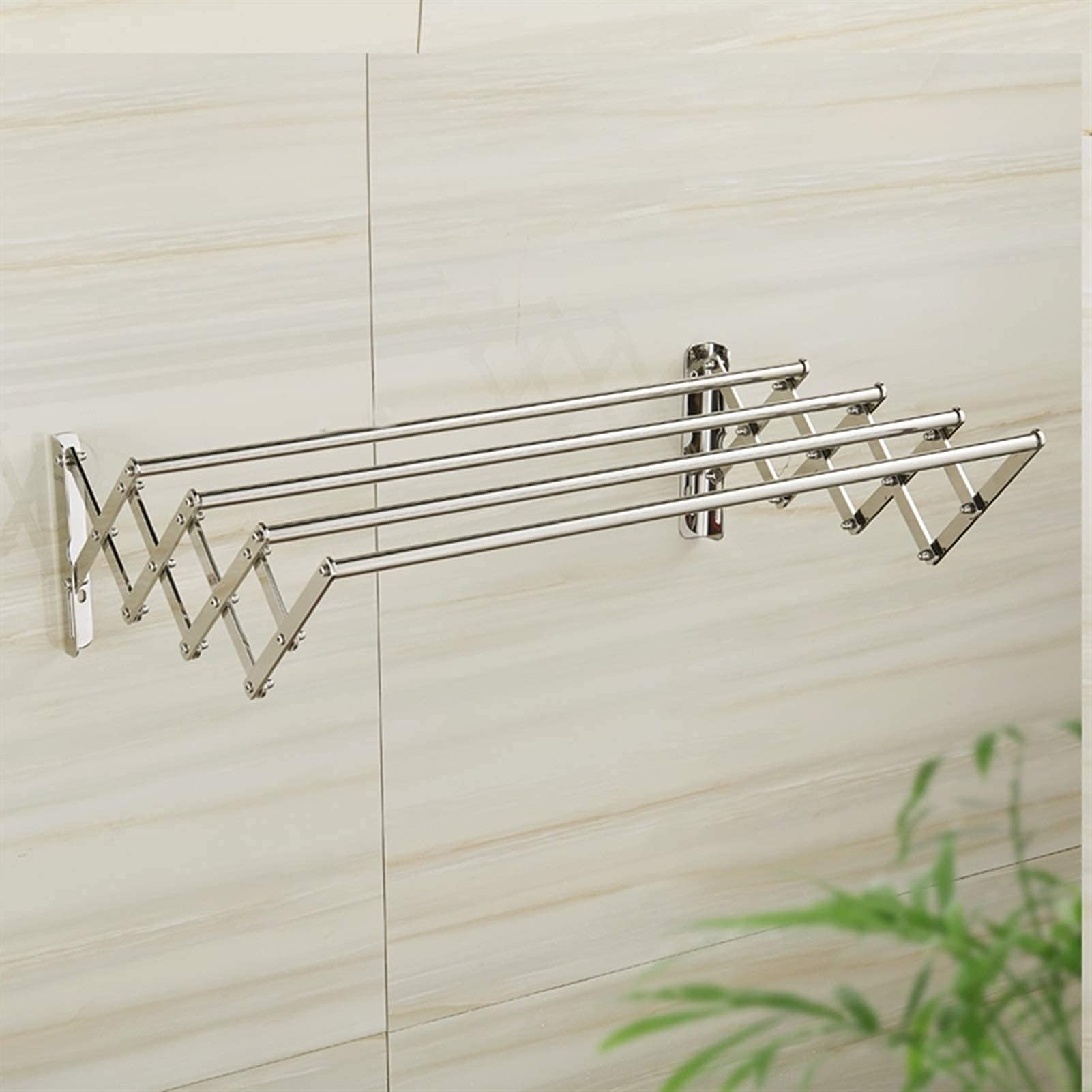 Airer Étendoir à linge mural économiseur d'espace supports pliables en acier inoxydable intérieur/extérieur pliable avec étagère de rangement murale en option pour salle de serviettes à la mode