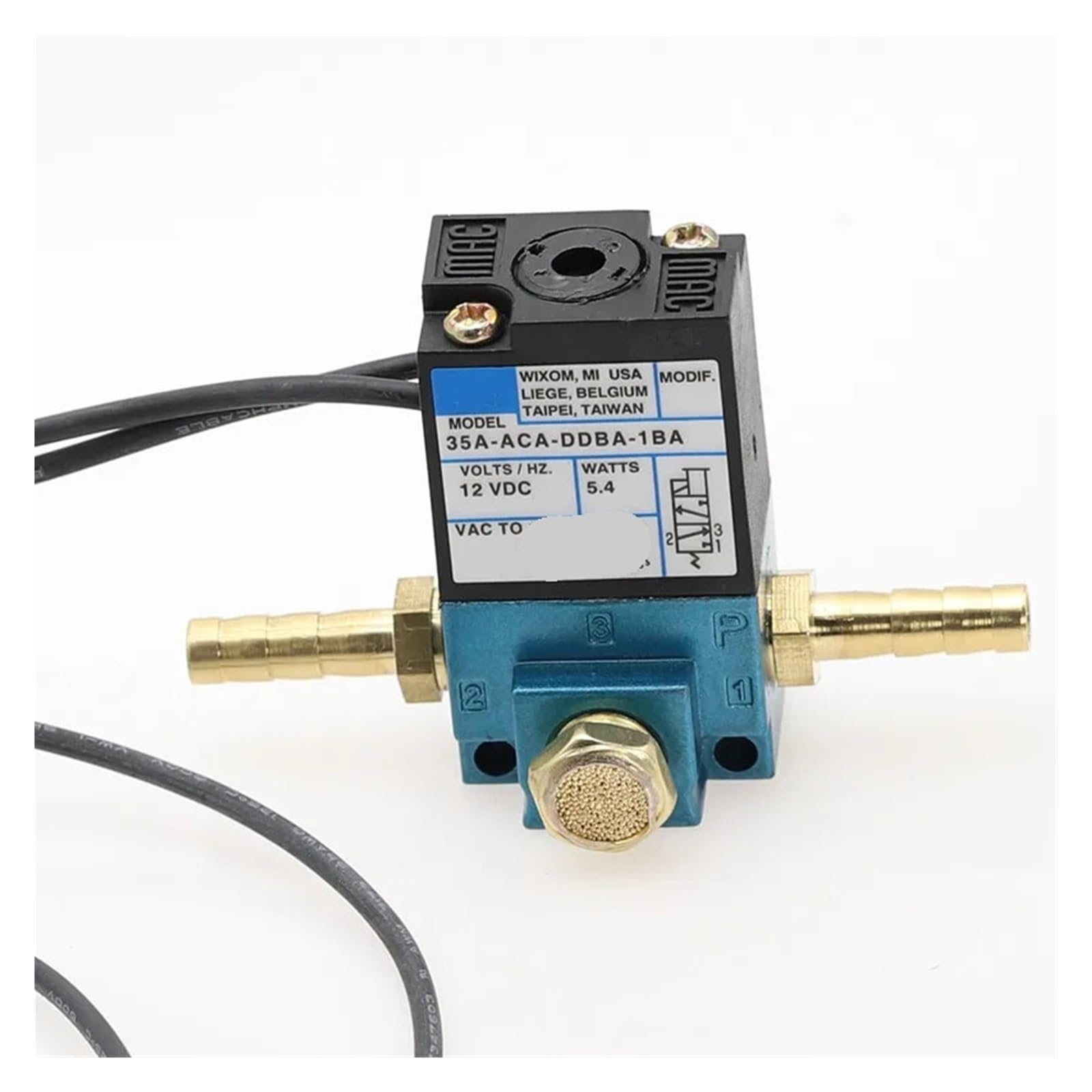 Healbyble Onecolor 3 Port Electronic Boost Control Solenoid Valve Dc12v 35A-Aca-Ddba-1Ba With 6Mm Tube Fittings Brass,Prevents Leaks(Onecolor)