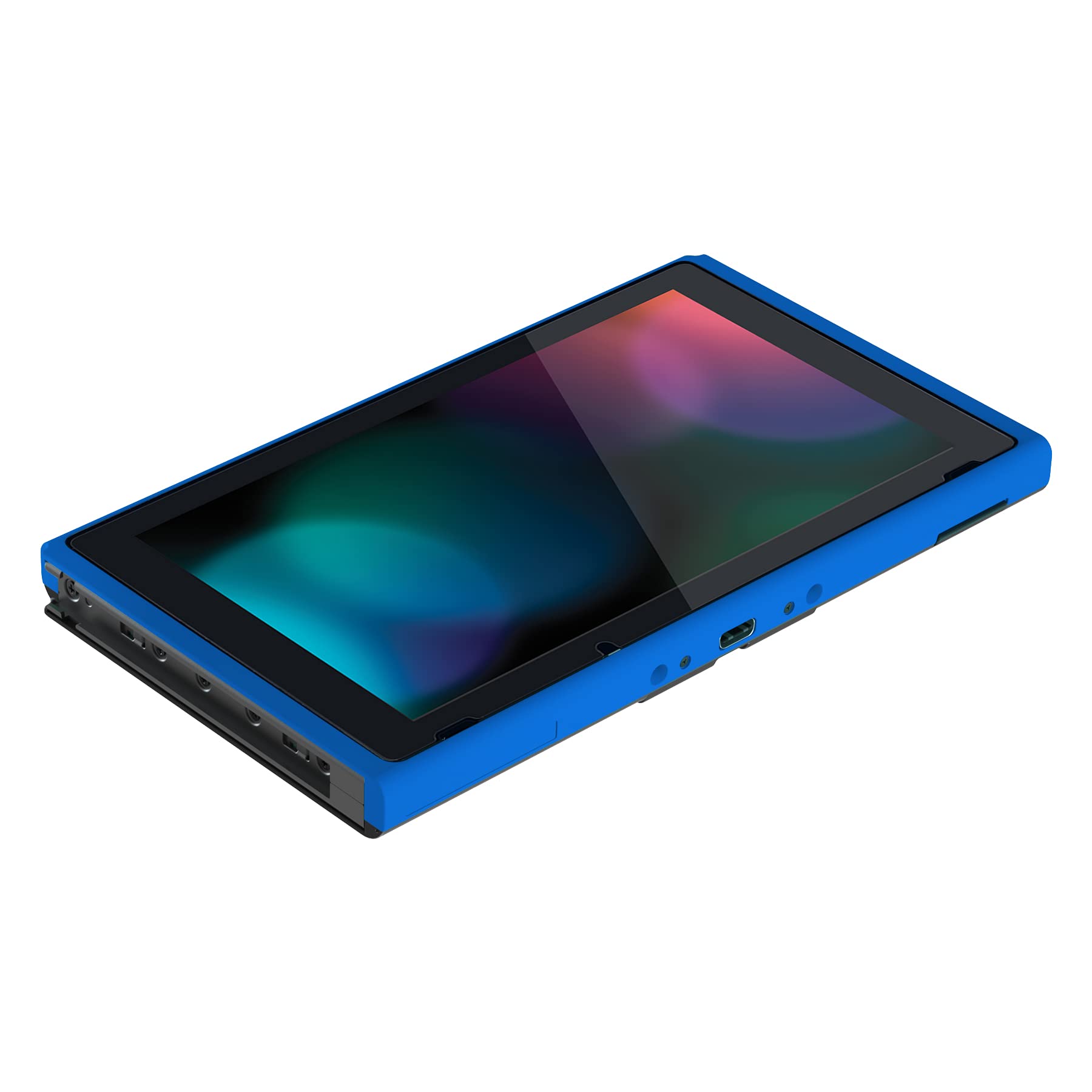eXtremeRate Cover Scocca Frontale Ricambio per Nintendo Switch Console Cornice Anteriore Shell DIY Ricambio per Nintendo Switch con Tasti Accensione Pulsante Volume su Giù-Blu