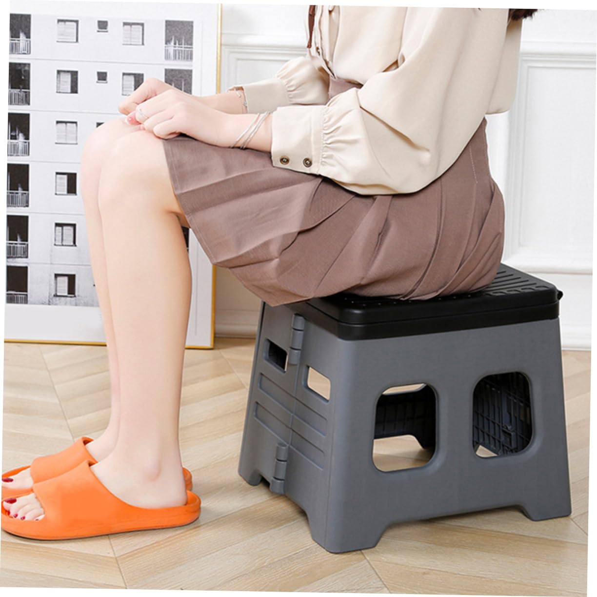 ERINGOGO Inodoro Portátil para Acampar y Automóvil Tapa, Material PP Resistente, Fácil Transporte y Bolsa de Basura para Uso al Aire Libre y Camping