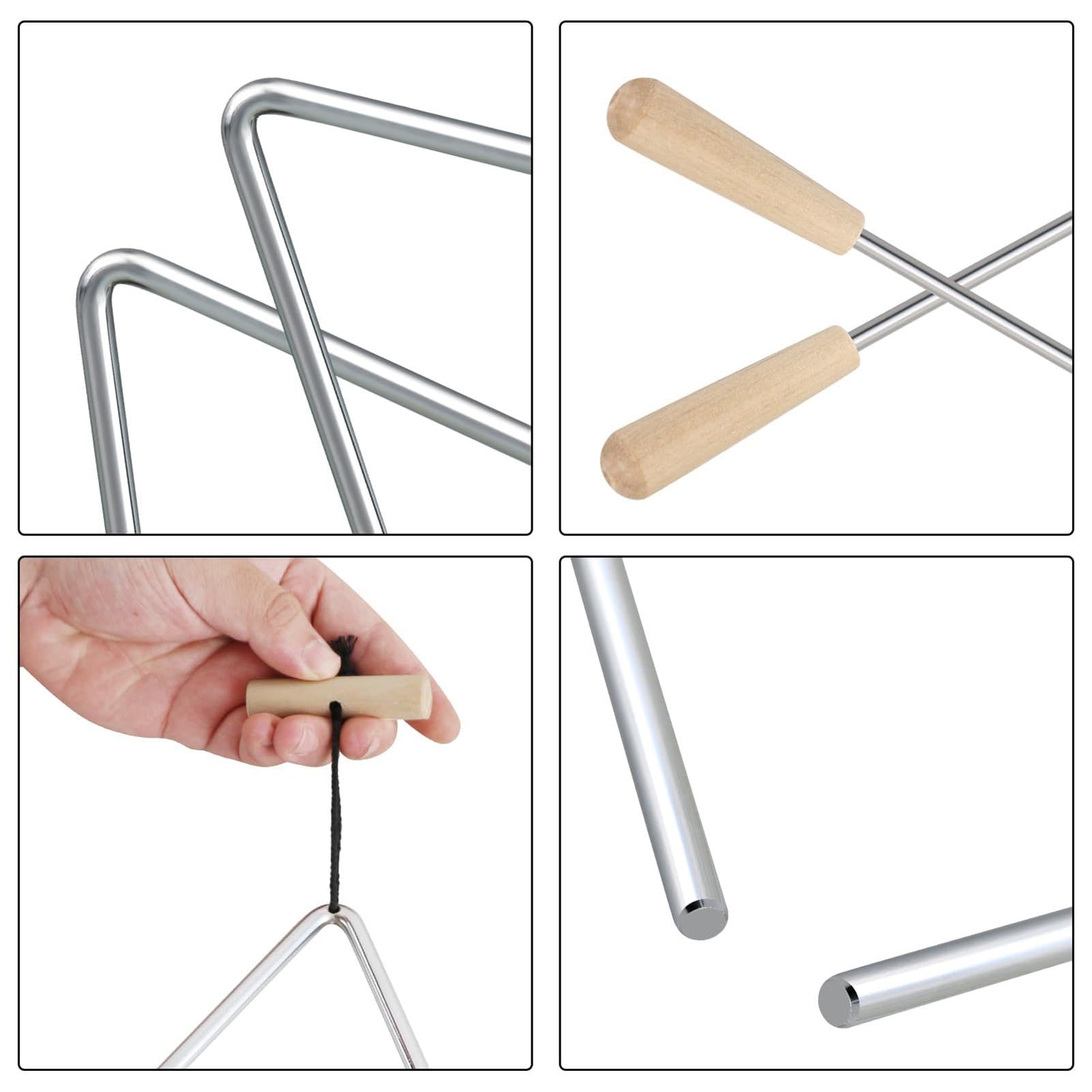 Instrument triangulaire, 15,2 cm, triangles rythmiques en acier, instrument de musique, percussion à la main, triangles avec percussions | instrument de musique, percussion à la main, triangles avec percussions