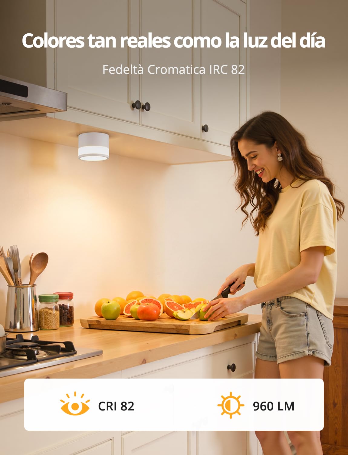 Faretti LED Bianchi Soffitto Rotondo Cubo Faretto Cucina per Interni Senza Forare, 12W IP65 Plafoniera Bagno Corridoio Cilindro Bianco Caldo per Esterno IRC82 Non da Incasso Ø10cm Alluminio
