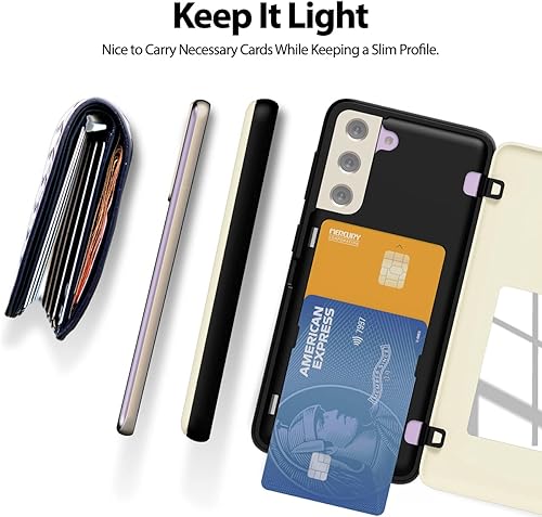 Miniatura 46 de GOOSPERY Parachoques magnético para puerta compatible con Galaxy S23, tarjetero tipo cartera, cierre automático, protección de doble capa resistente