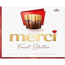 merci Finest Selection Assorted Chocolates 1 x 250 g Filled and Unfilled Chocolate Specialities Chocolate pralines in 8 varieties filled and unfilled chocolate specialities ideal for giving as a gift and as a thank you