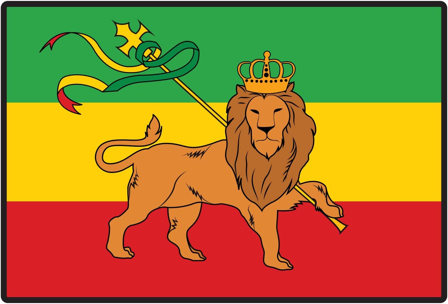 The Lion of Judah Rasta Flag Sticker Rastafarian Jamaica