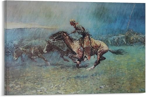 Vista 7 de 10 pinturas famosas de Frederic Remington – Póster artístico en lienzo de la mañana fría en la gama, arte de pared y arte de pared, póster moderno