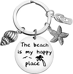 Vadaka Beach Lover Gift Keychain Jewelry Beach Keyring Stainless Steel