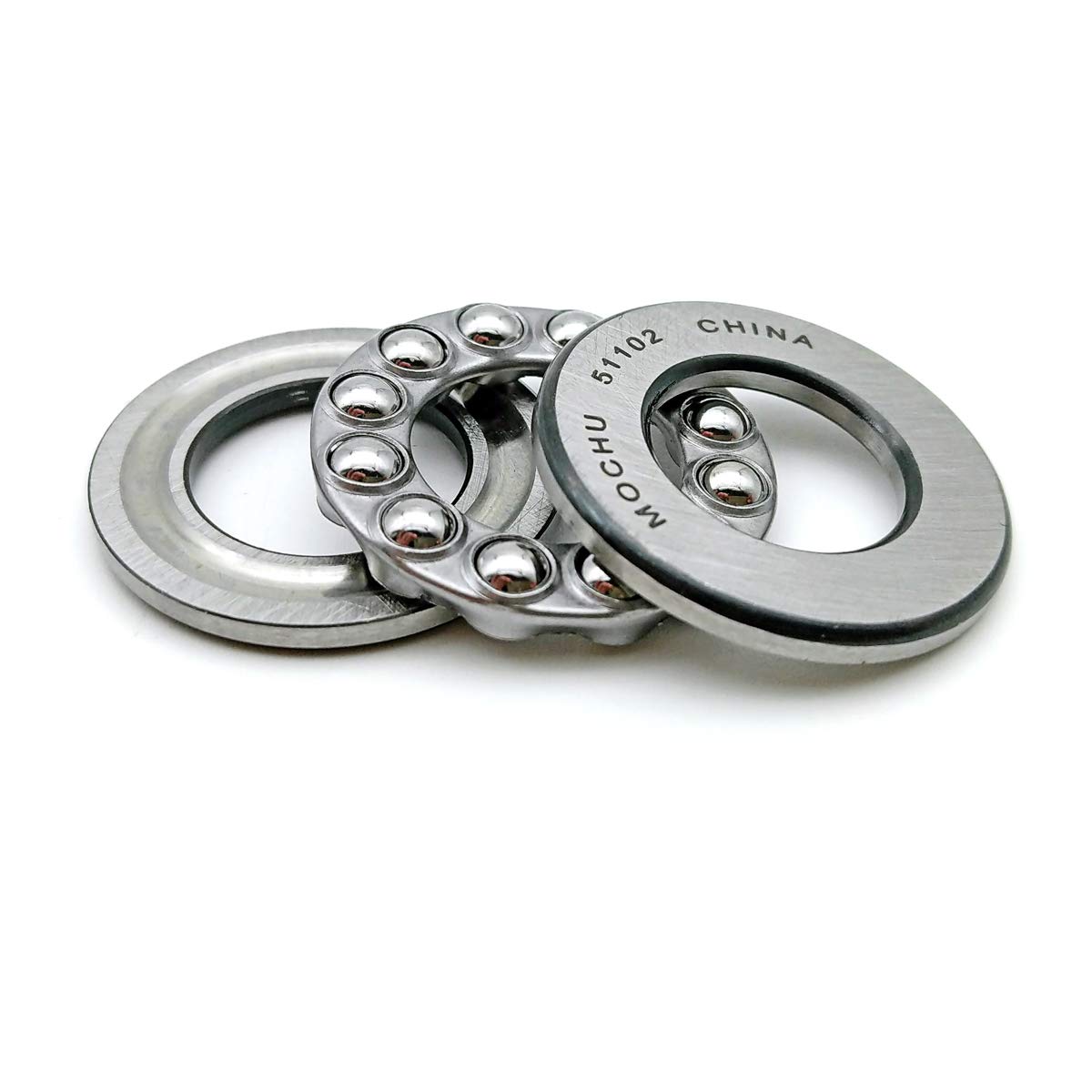 MOCHU Thrust Ball Bearings Single Direction 51102 8102 15x28x9 Axial Deep Groove Ball Bearings Open Steel Cage, 15mm Bore, 28mm OD, 9mm Width