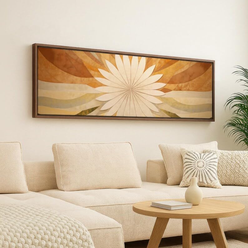 Art mural horizontal long décoration murale maison bohème 70x210