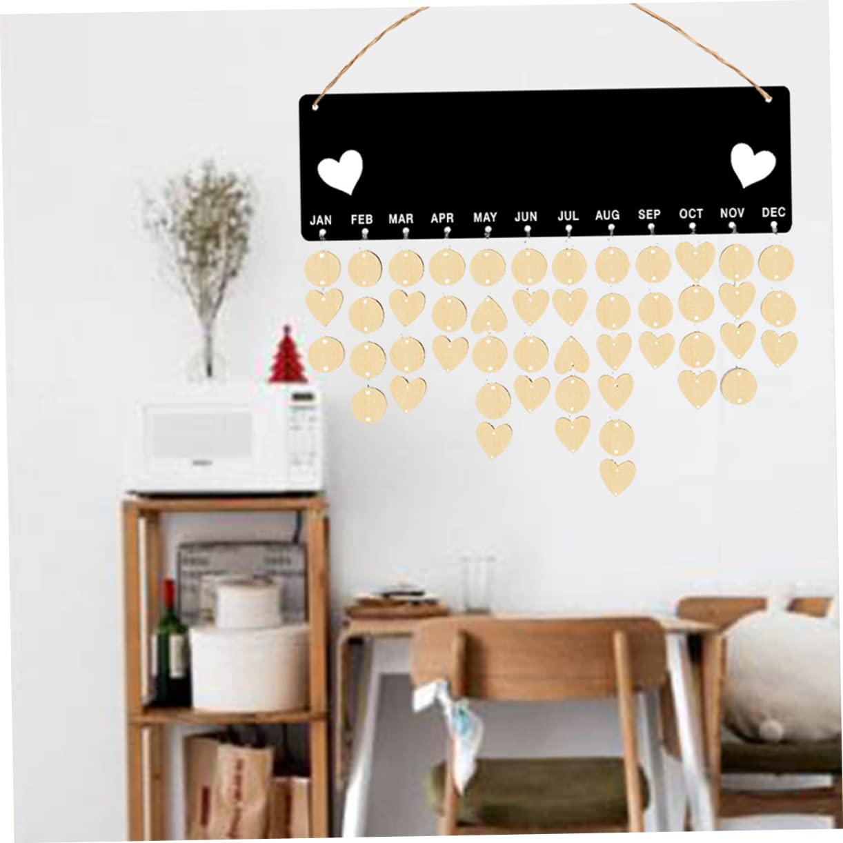 Lurrose 3 Ensembles De Calendrier D'Anniversaire Plaque Commémorative À Suspendre Pour Adultes Calendrier De L'Avent Amusant À Suspendre Cendrier Extérieur Avec Couvercle Étiquettes