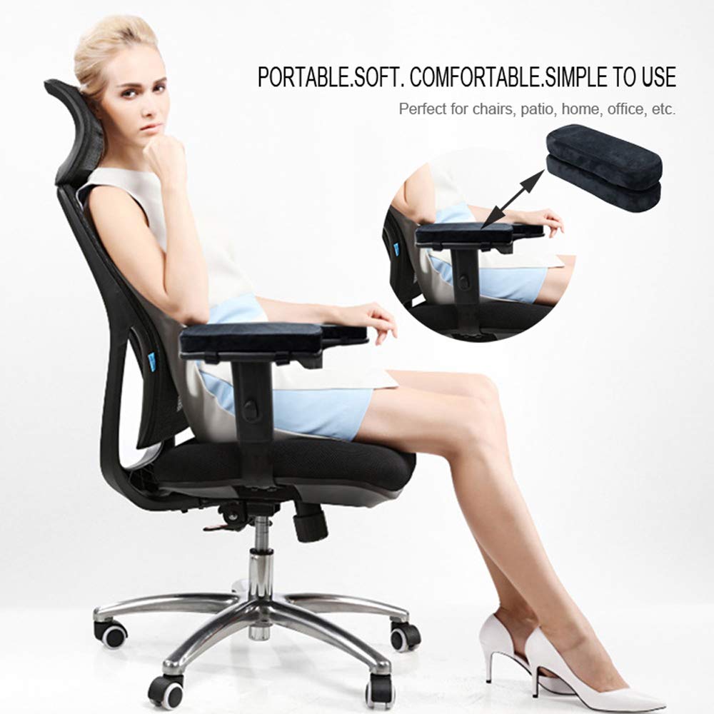 Housse D'accoudoir Amovible Grise - En Polyester, Fermeture éclair, Pour Chaises De Bureau (lot De 2)