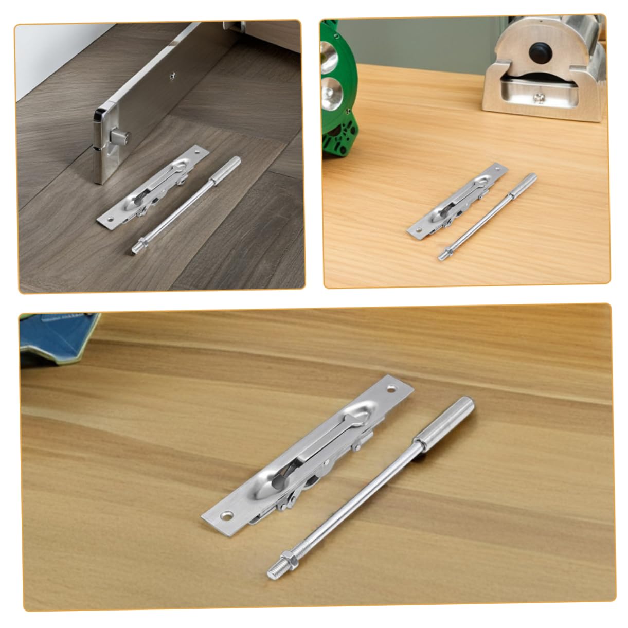 Hemobllo 2sets Serratura Scorrimento in Acciaio Inossidabile Chiavistello Nascosto Per Porte Doppie in Legno e Composito Sicurezza Anti-effrazione Con Design Adatto Diverse Altezze Familiar