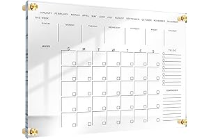 Classic Acrylic Calendar | Oversized 24'' X 18'' | Crystal Clear Dry...