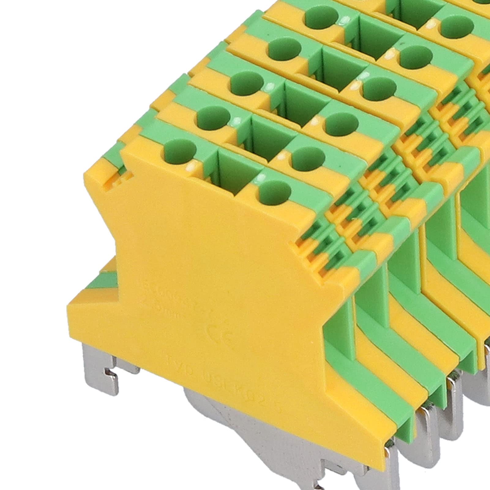 Morsettiere per guida DIN da 50 pezzi, morsettiere a crimpare elettriche con messa a terra a 2 canali Modulo di distribuzione a blocchi USLKG‑2.5