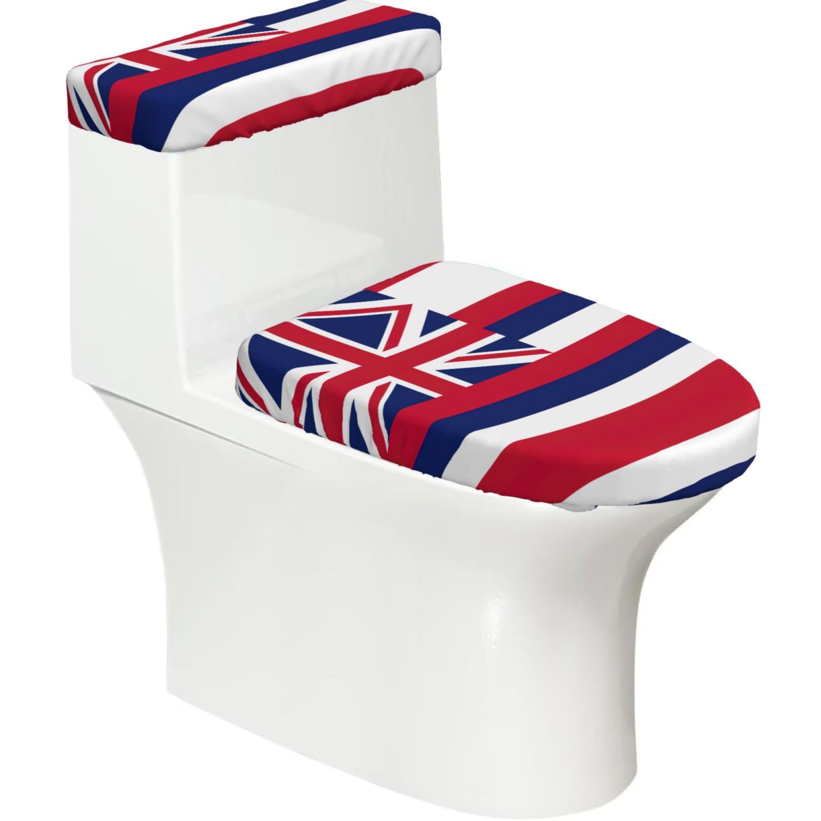 Hawaii Flag Print Bathroom Decor Toilet Lid Cover And Tank Covers, Restroom Accessories Fits Most Round