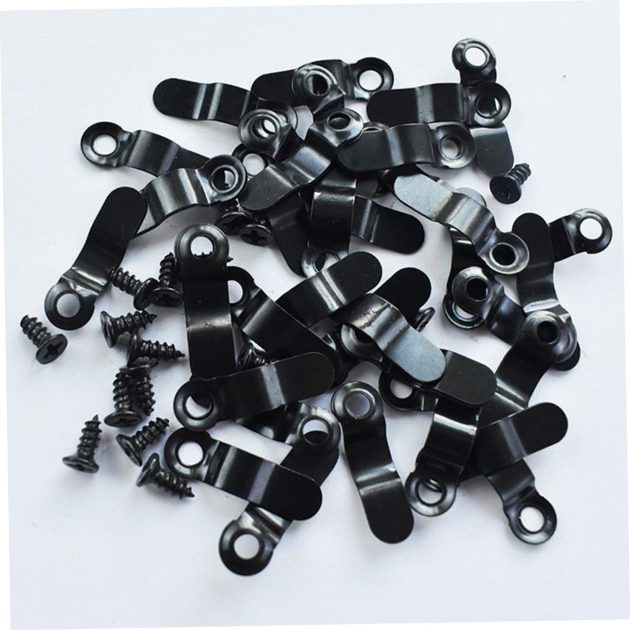 QUARKZMAN Set di 100pz Clip Girevole per Supporto Cornice con 100pz Viti, Chiusure a Pulsante di Rotazione Chiodi Hardware per Cornici Foto Disegno