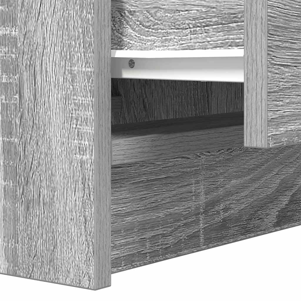 vidaXL Table de Chevet avec 2 tiroirs Sonoma Gris 38x34x80 cm