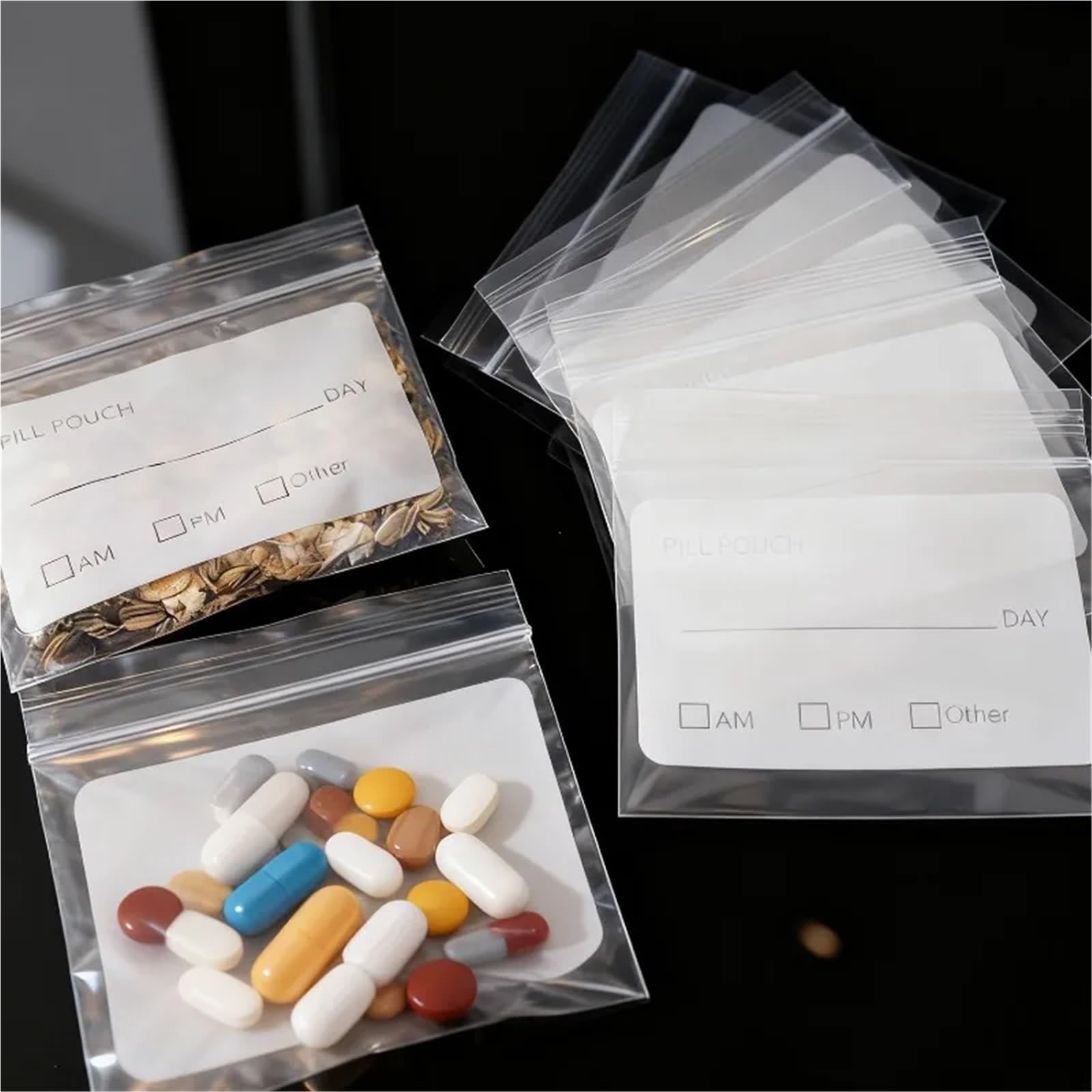 Lot de 500 pochettes réutilisables en polyéthylène de qualité alimentaire avec fermeture éclair - Multi-usage - Anti-fuite - Fermeture rapide - Pour bijoux et maison