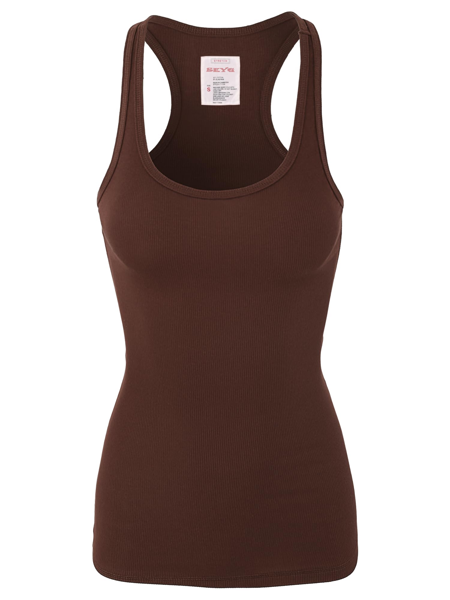 SEYG Womens Slim Fit Scoop Neck Ribbed Stretchy Racerback Tank Tops
