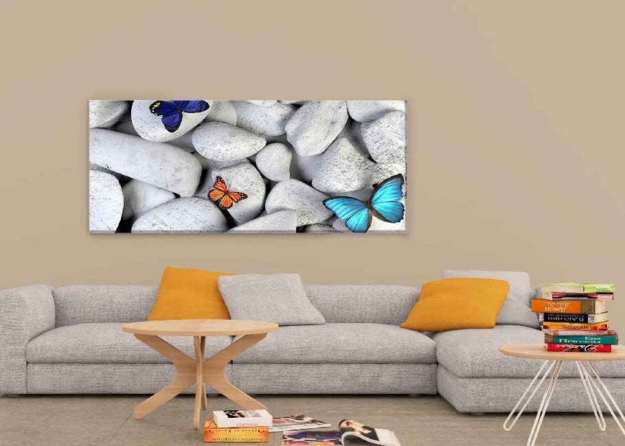 Homemania Butterfly Animal Picture for Living Room Bedroom Multi-Coloured Polyester Wood 70 x 3 x 100 cm HM20KNV70x100-14, Multicoloured