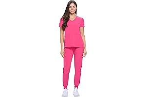 Womens Essential Cool Stretch Jogger Scrub Set with Regular and Petite Sizes:...