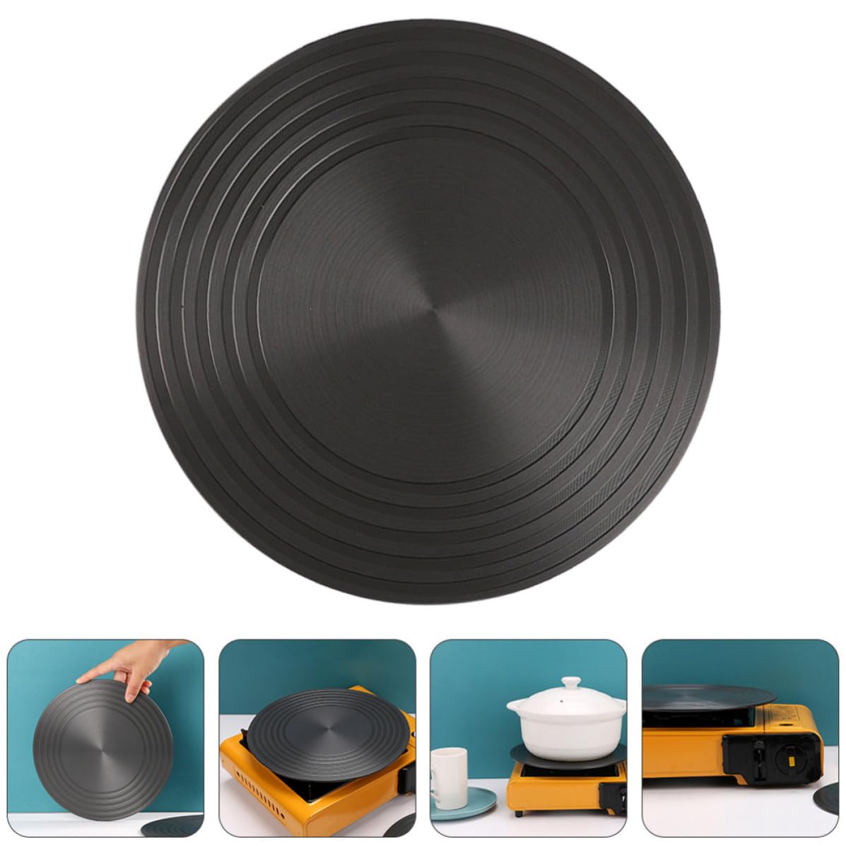 UKCOCO Diffusore di Calore per Fornelli Gas Rotondo in Alluminio 28cm Piastra Antiscivolo per Scongelamento Rapido e Protezione Pentole in Cucina