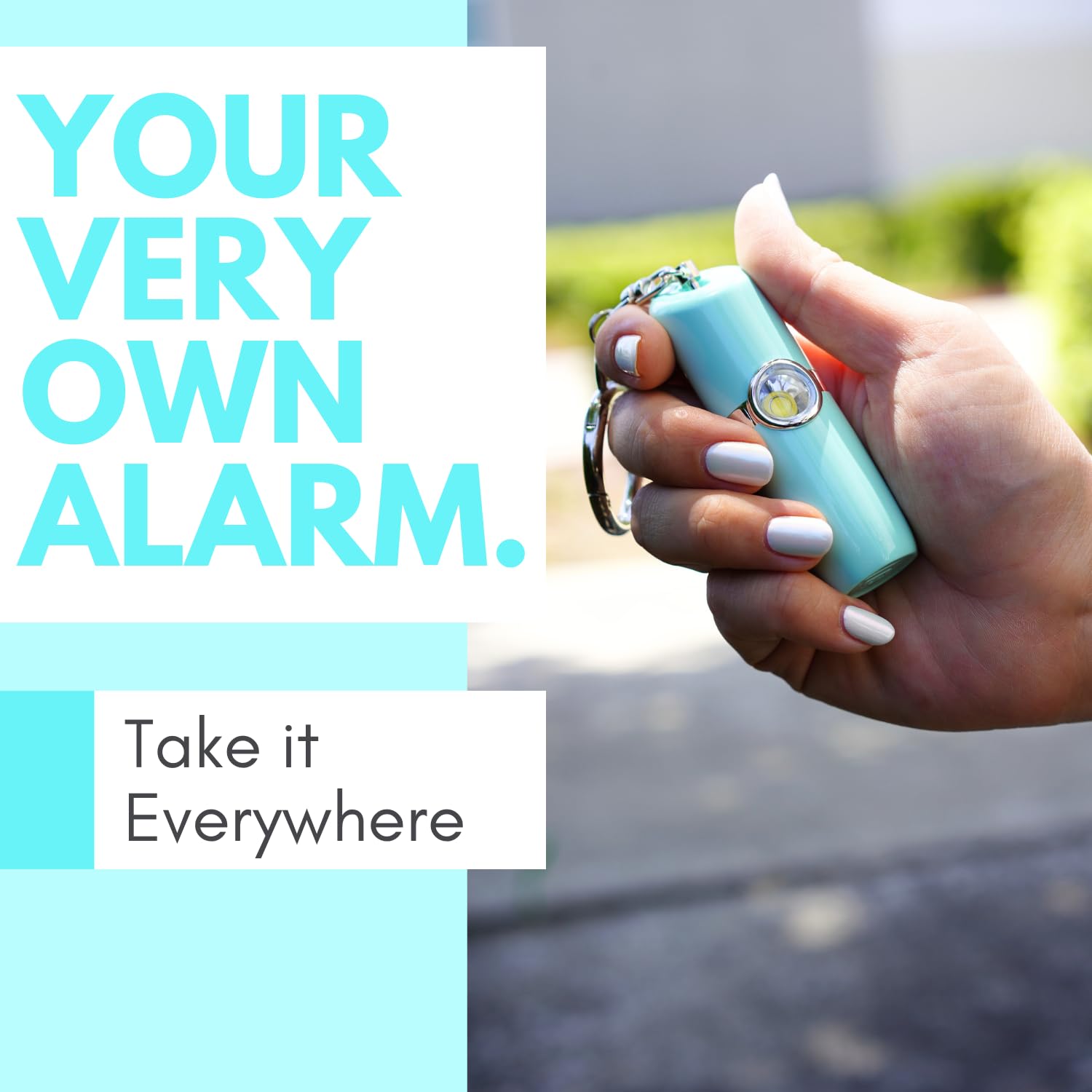 SMPERSALMT SM - Alarma de seguridad personal para mujer, compañero de protección diaria, sirena fuerte de 130 db, luz SOS, recargable, llavero de seguridad discreto estilo lápiz labial